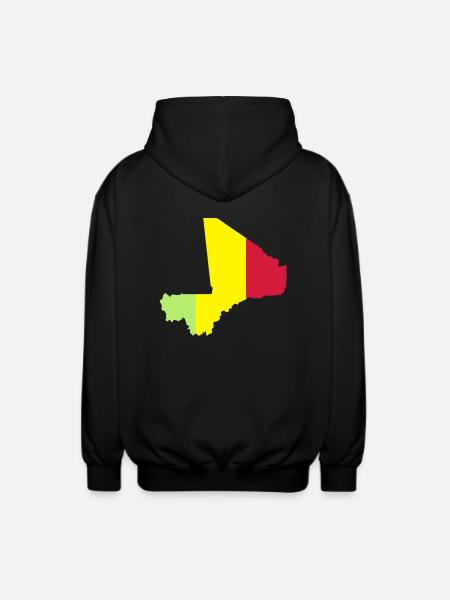 Mali Map - Unisex Hooded Jacket - black