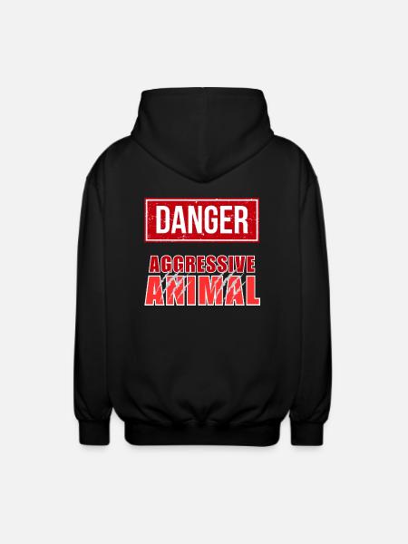 Aggressive Animal - Unisex Kapuzenjacke - Schwarz