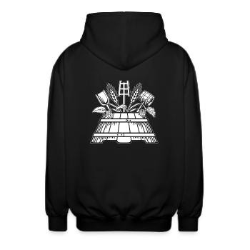 Brauer logo - Unisex Kapuzenjacke - Schwarz - Hinten - AI Model Male 185 light (185cm)