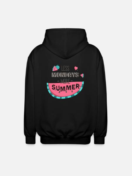 Less Mondays-Typografie - Unisex Kapuzenjacke - Schwarz