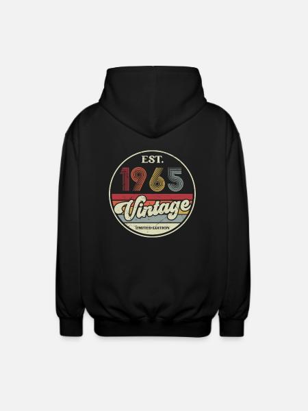 60e verjaardag 60 jaar geboren 1965 man vrouw - Uniseks zip hoodie - zwart