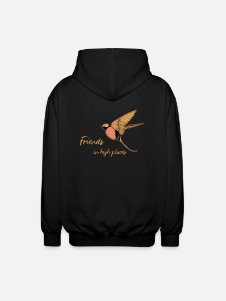 Birds - Friends in high places - Unisex Hooded Jacket - black