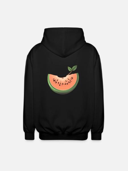 Pastèque, Melon, Fruit, Fruit - Veste à capuche unisexe - noir
