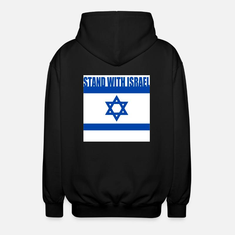 Stand with israel - Unisex Hooded Jacket - black