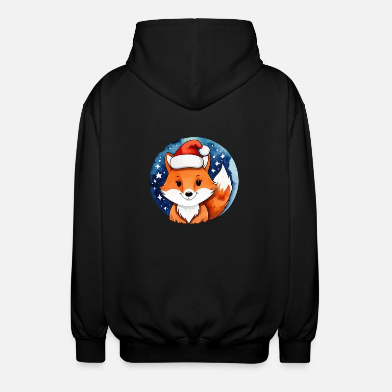 Renard Noël Aquarelles - Veste à capuche unisexe - noir
