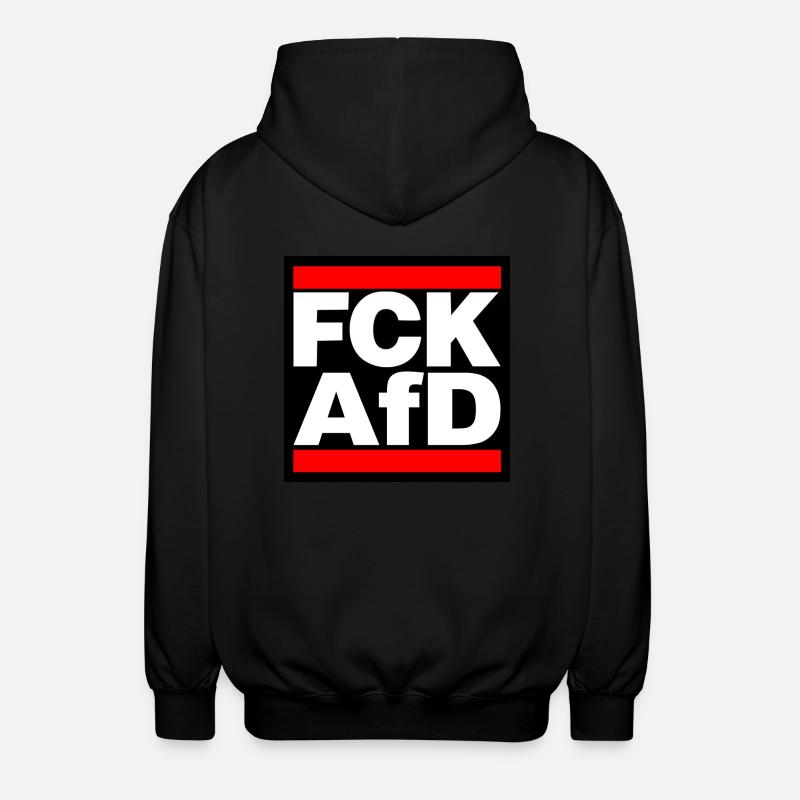 FCK AfD! red - Unisex Kapuzenjacke - Schwarz