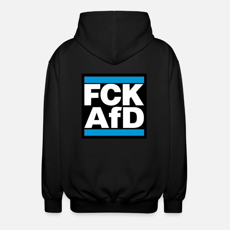 FCK AfD blue - Unisex Kapuzenjacke - Schwarz
