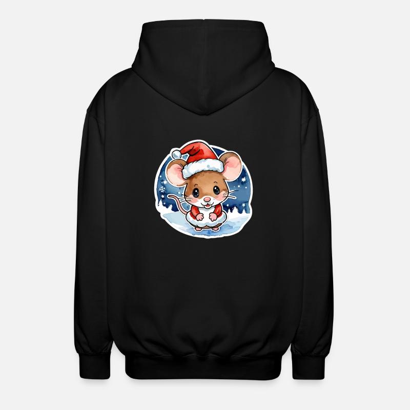 Dessin de Noël Souris - Veste à capuche unisexe - noir