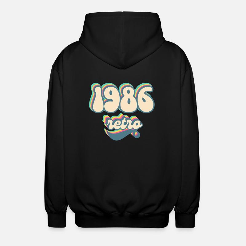 1986 Retro Geschenkidee - Unisex Kapuzenjacke - Schwarz