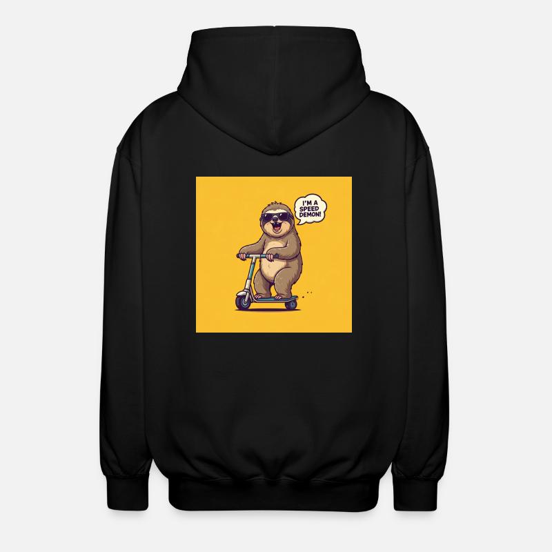 SLOTH SPEED DEMON - Unisex Hooded Jacket - black