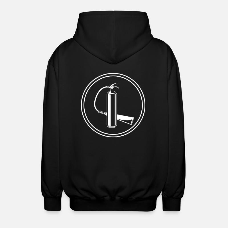 Fire extinguisher symbol fire brigade - Unisex Hooded Jacket - black