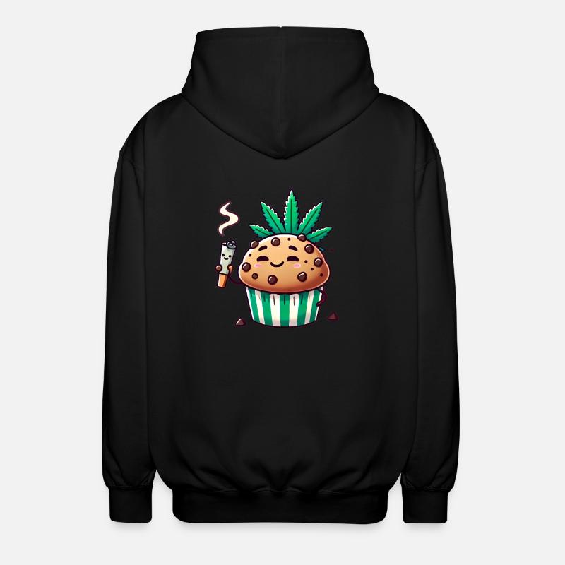Chill Muffin with Leaf Joint - Unisex Hooded Jacket - black