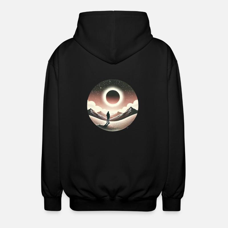 Eclipse Gaze Silhouette Design - Unisex Kapuzenjacke - Schwarz