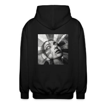 Dissoziation - Unisex Kapuzenjacke - Schwarz - Hinten - AI Model Male 185 light (185cm)