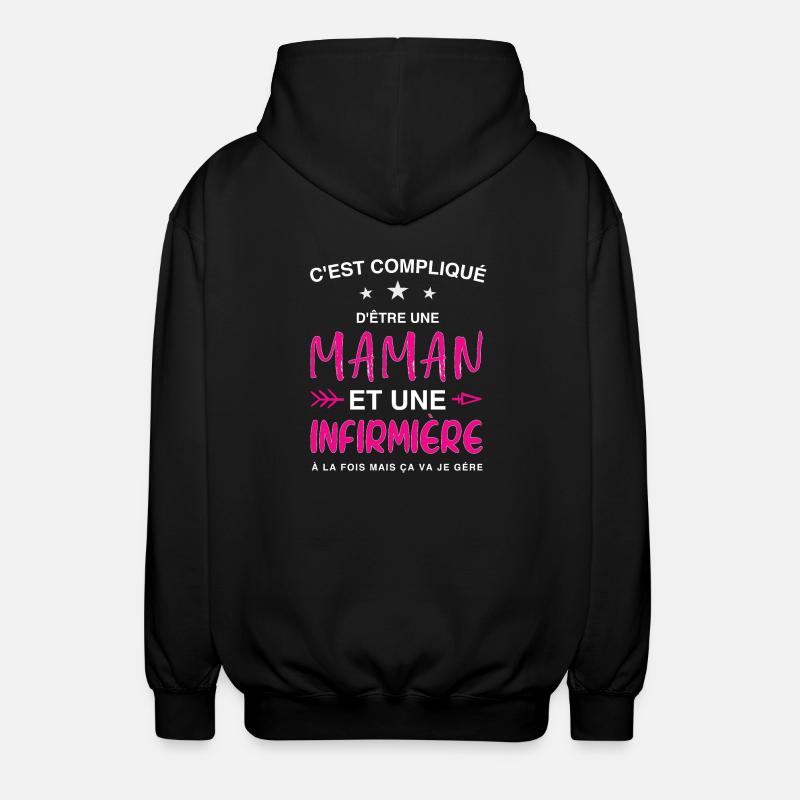 Maman et Infirmière - Veste à capuche unisexe - noir