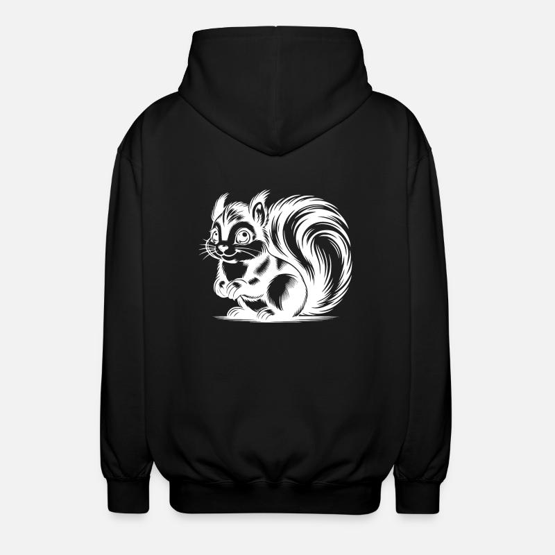Mignon mignon écureuil Dessin - Veste à capuche unisexe - noir