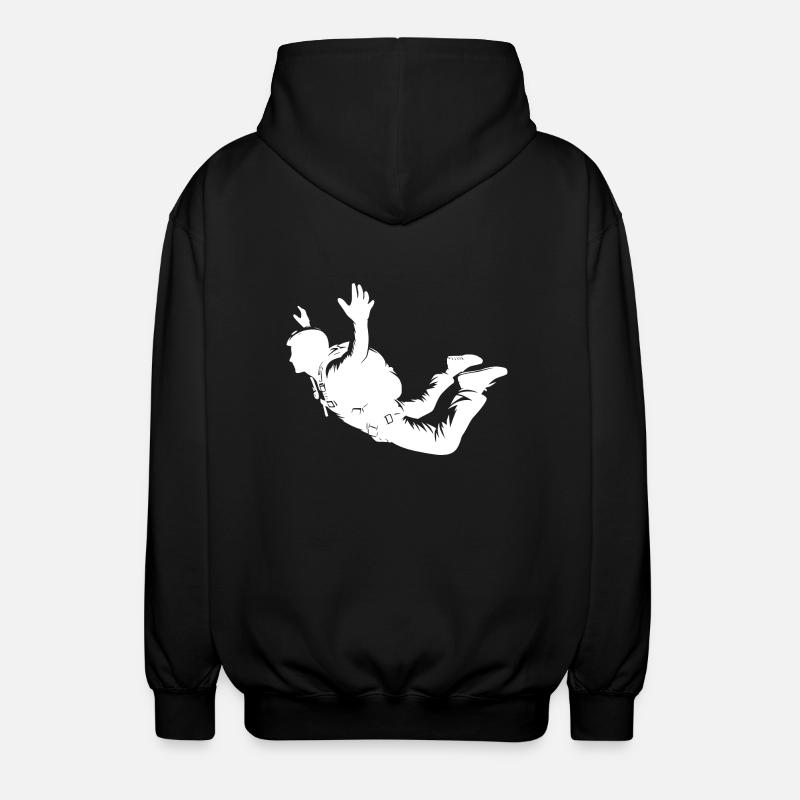 Skydiving Man Jumping Flight - Unisex Hooded Jacket - black