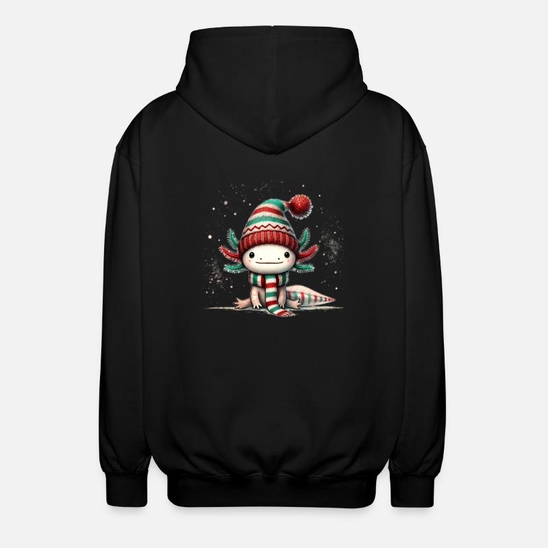 Axolotl lutin de Noël - Veste à capuche unisexe - noir