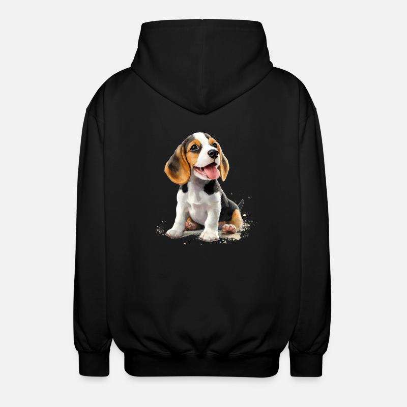 Chiot beagle - Veste à capuche unisexe - noir