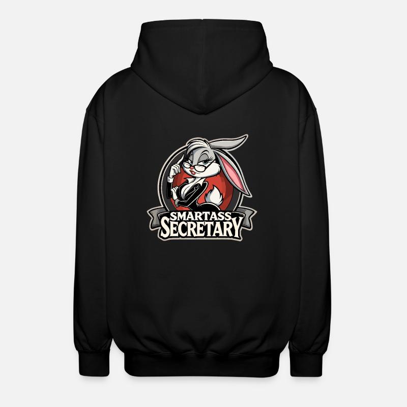 Smartass Secretary Bunny Funny Gift - Unisex Hooded Jacket - black