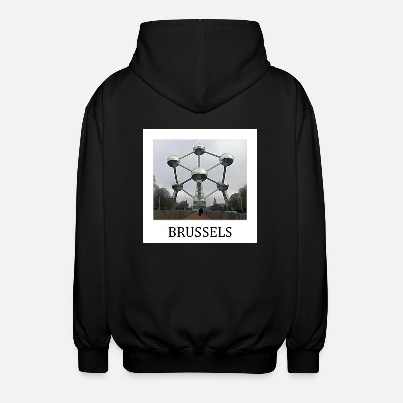 Atomium de Bruxelles - Veste à capuche unisexe - noir