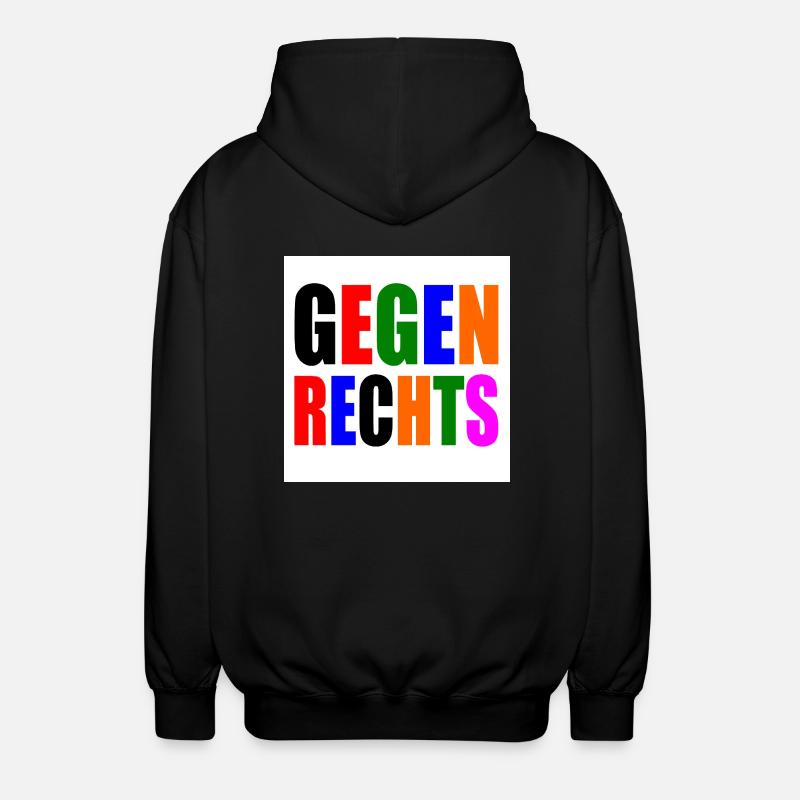 Gegen rechts - Unisex Kapuzenjacke - Schwarz