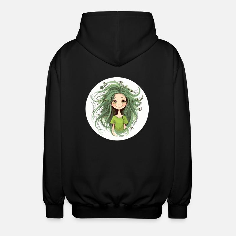 Waldfee grün - Unisex Kapuzenjacke - Schwarz