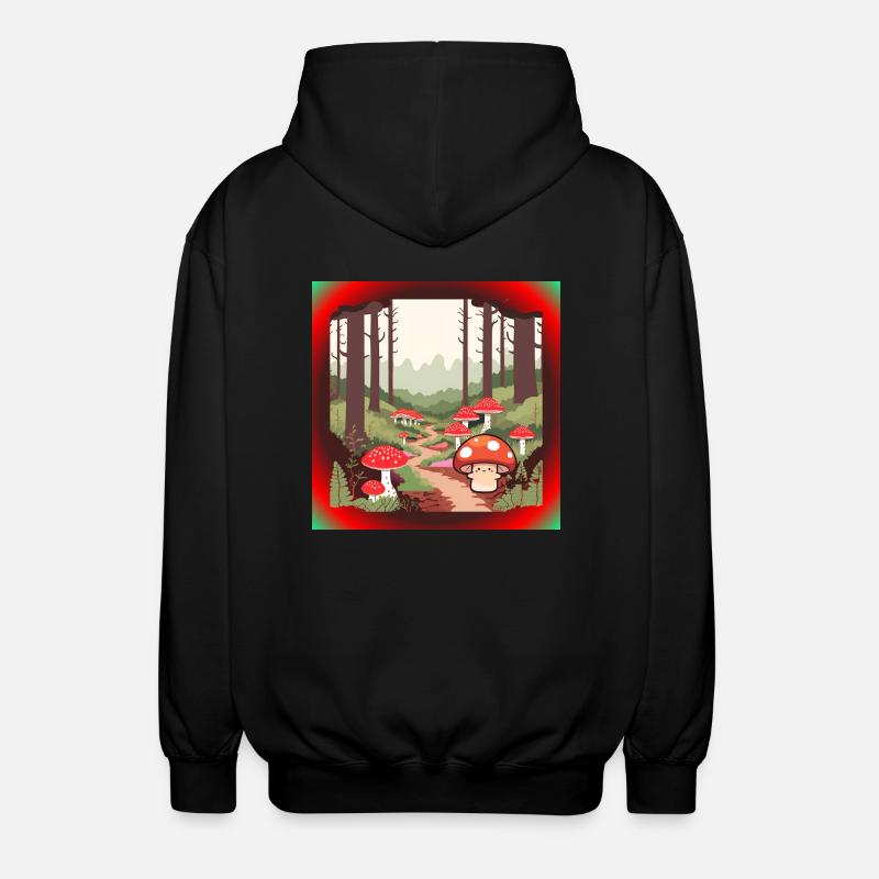 Champignons dans la forêt - Veste à capuche unisexe - noir