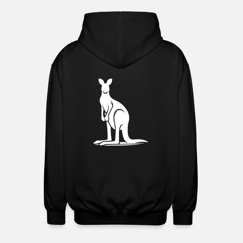 Kangaroo as a synonym for Australia - Unisex Hooded Jacket - black