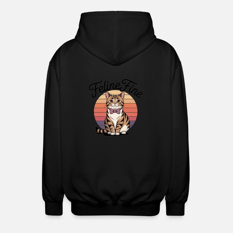 Feline Fine – Chat Sunset Rétro - Veste à capuche unisexe - noir