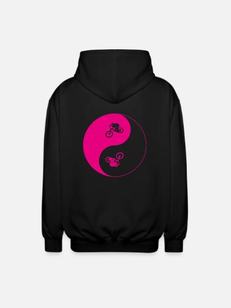 biken - yin yang - Unisex Kapuzenjacke - Schwarz