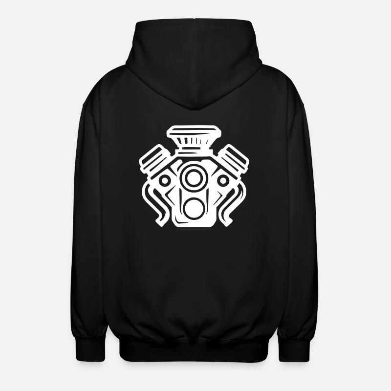 Engine Vehicle Symbol Tuning - Unisex Hooded Jacket - black