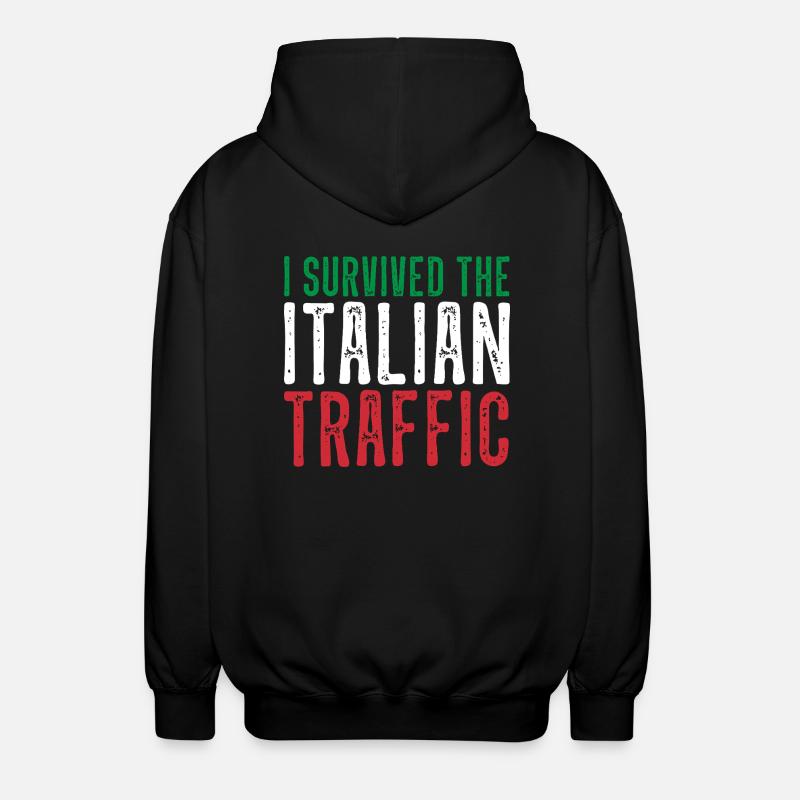 Italie Circulation Conduite Drôle - Veste à capuche unisexe - noir