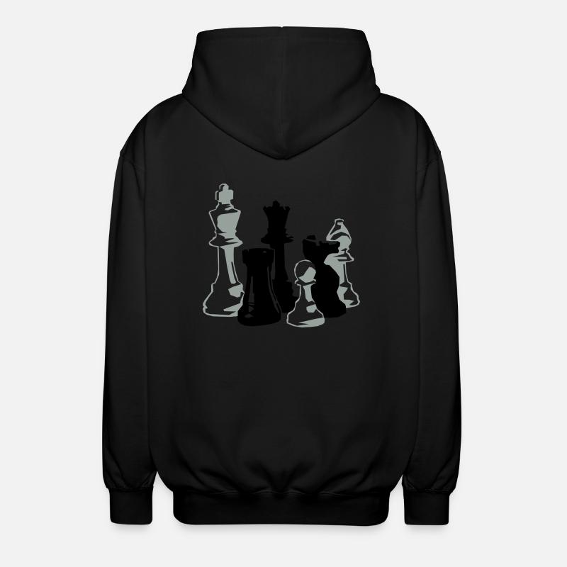 chess - Unisex Hooded Jacket - black