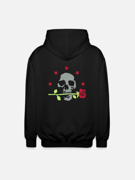 death_rose_092011_d_3c - Unisex Hooded Jacket - black