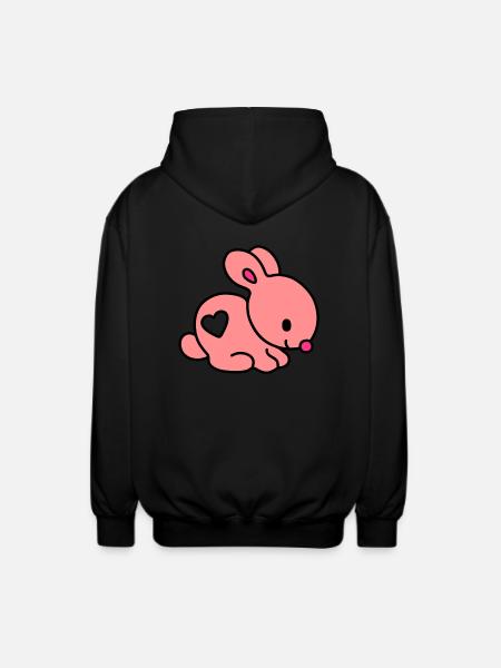 lapin coeur - Veste à capuche unisexe - noir
