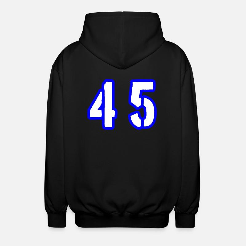 Symbole de chiffre 45 - Veste à capuche unisexe - noir