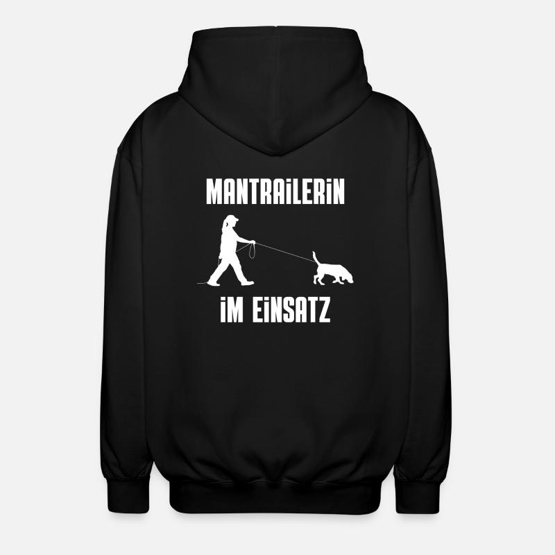 Mantrailerin im Einsatz - Unisex Kapuzenjacke - Schwarz