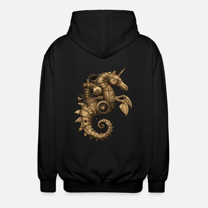 Hippocampe Steampunk - Veste à capuche unisexe - noir