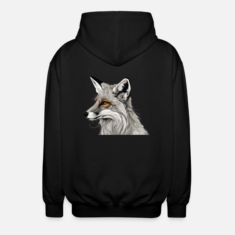fox - Unisex Hooded Jacket - black