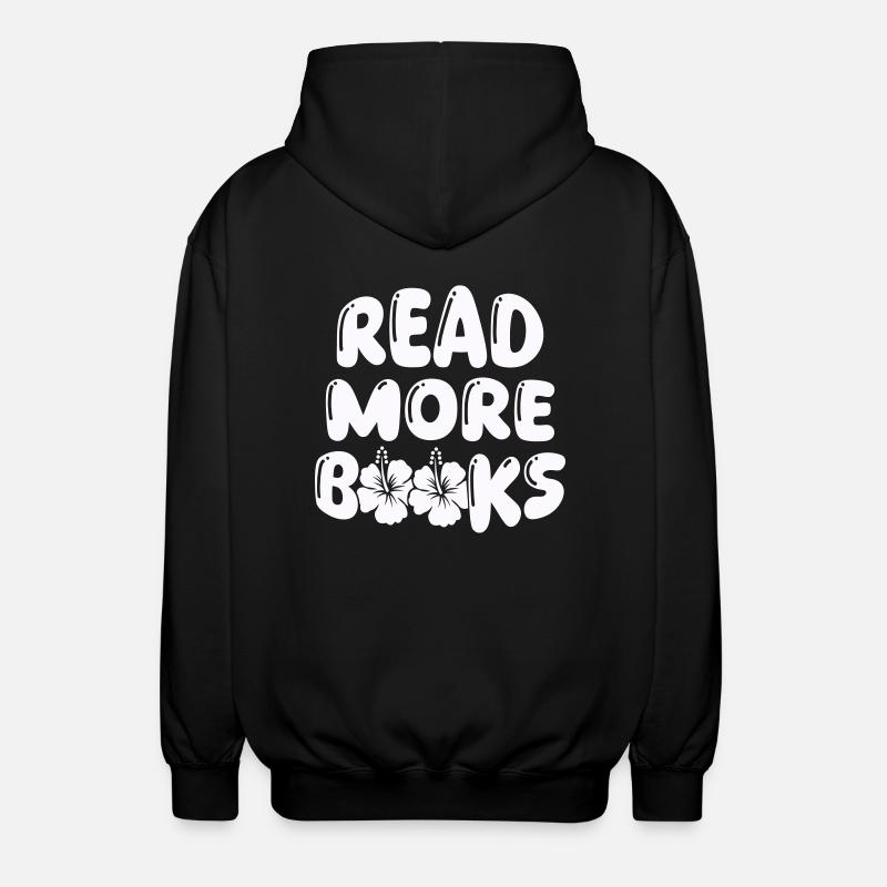 read more books - Unisex Hooded Jacket - black