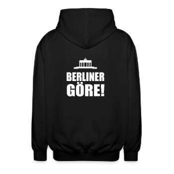 Berlin, Berlin T-Shirt, Hauptstadt, i love Berlin - Unisex Kapuzenjacke - Schwarz - Hinten - AI Model Male 185 light (185cm)