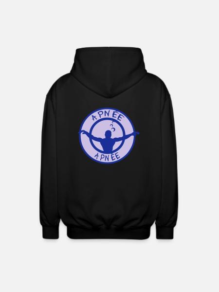apnee apnea atemstillstand4 logo - Veste à capuche unisexe - noir
