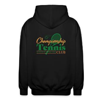 Tennis Club - Unisex Hooded Jacket - black - Back - AI Model Male 185 light (185cm)