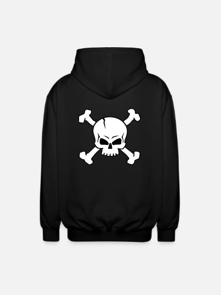CROSSED SKULL - 2C (W) - Unisex Hooded Jacket - black
