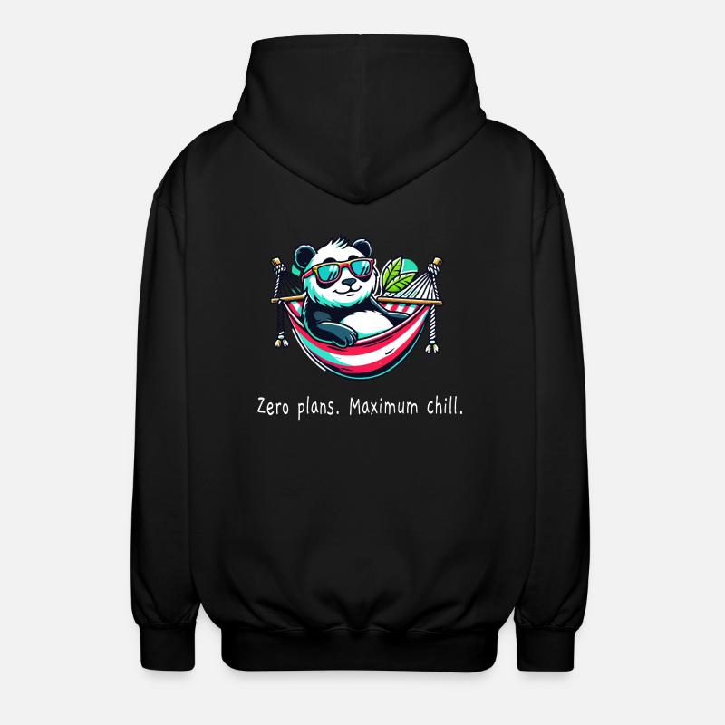Panda Zero Plans - Unisex Kapuzenjacke - Schwarz