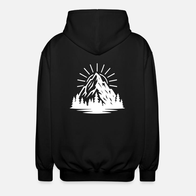 Mountain Forest Icon - Unisex Hooded Jacket - black