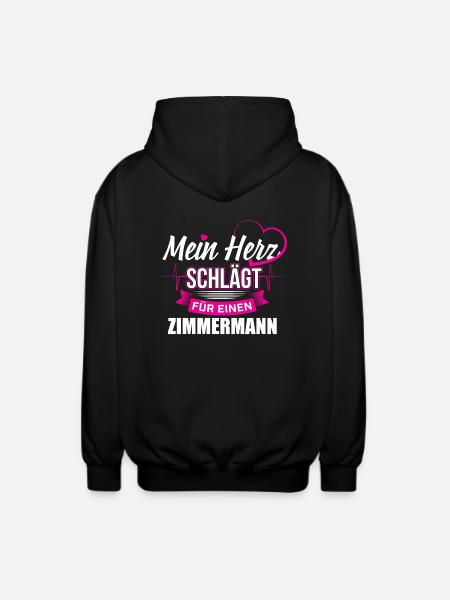 Dachdecker Zimmermann Herz - Unisex Kapuzenjacke - Schwarz