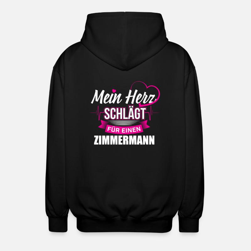 Dachdecker Zimmermann Herz - Unisex Kapuzenjacke - Schwarz