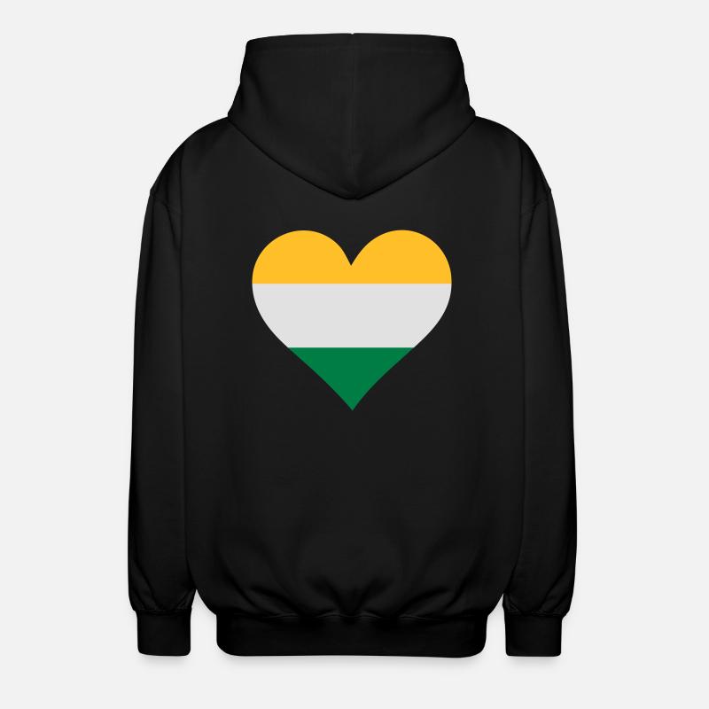 Un coeur pour l Inde - Veste à capuche unisexe - noir